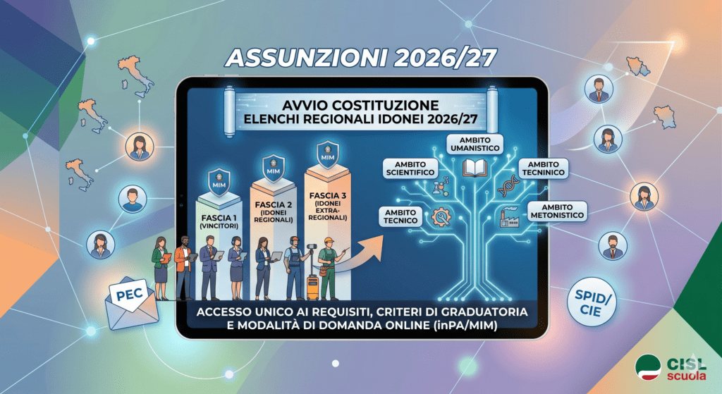 Immissioni in ruolo: pubblicati gli elenchi regionali (D.M. 68/2026) per la Toscana