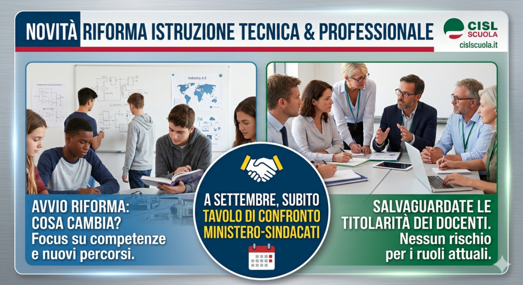 Avvio riforma istruzione tecnica: titolarità salvaguardate a settembre, ma urge tavolo di confronto