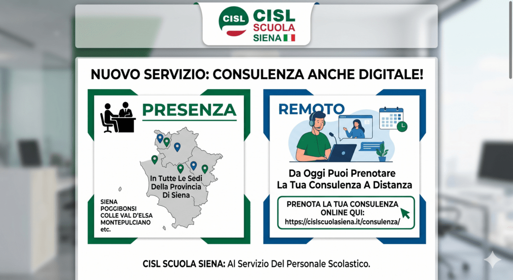 Nuovo Servizio: La Consulenza CISL Scuola Siena diventa anche Digitale!
