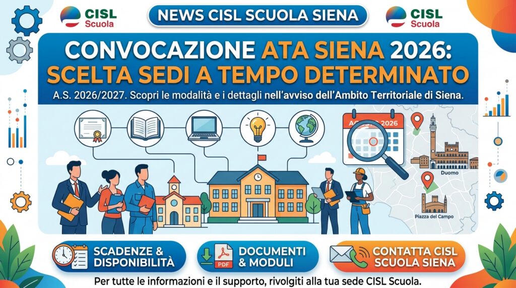 Personale ATA A.S. 2026/2027: Avviso Convocazione Scelta Sedi per Contratti a Tempo Determinato