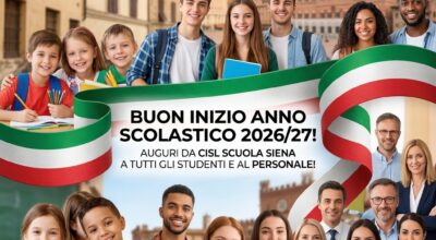 Anno scolastico 2026/2027: l’augurio della CISL Scuola Siena a personale, studenti e famiglie