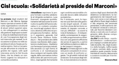 CISL Scuola Siena: sicurezza e risorse per l’Istituto Marconi